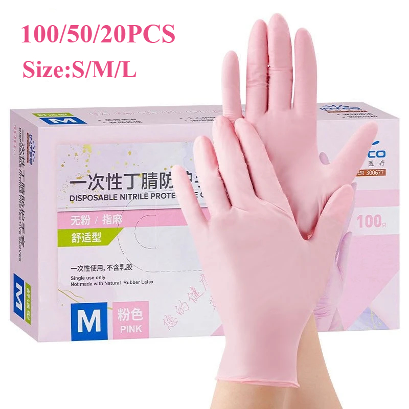 Medical Gloves - 20/50/100PCS Roze Nitril Handschoenen Wegwerp Latex